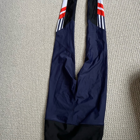 P.E. Nation navy blue workout leggings with thick black waistband - Picture 3 of 6